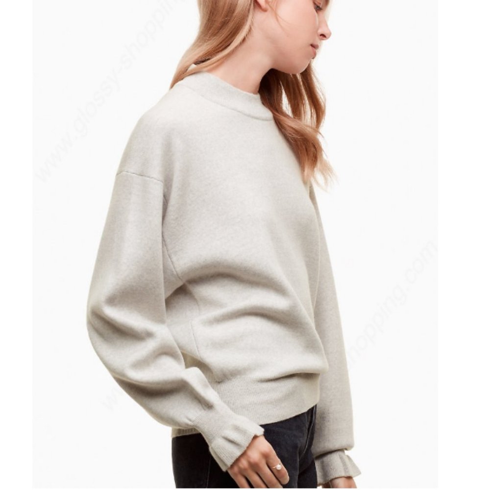 Aritzia Wilfred Dourdan Sweater Heather Birch